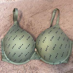 Olive PINK Logo Push Up Bra